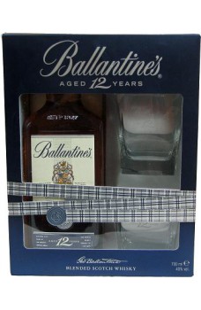 Ballantines 12 yo + szklanki